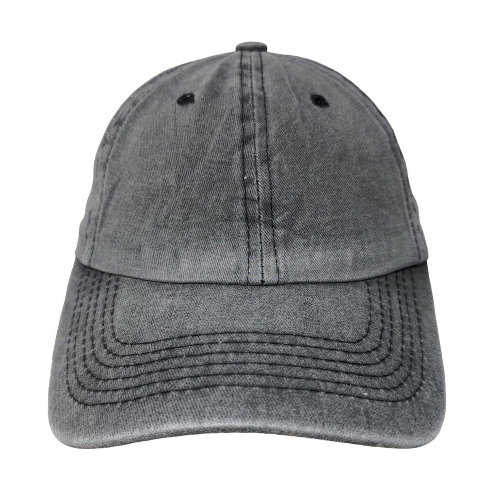 Unbranded Strapback Pony Cap Gray One Size Adjustable 6 Panel Blank Cotton